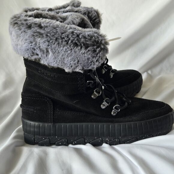 Sperry Womens Torrent Lace Up Size 8.5 Black Waterproof Winter Boots Insulated - Picture 3 of 10